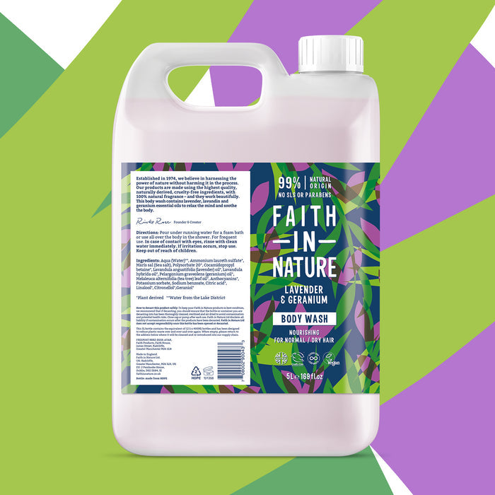 Faith In Nature - 5 Litre Refill Body Wash - Lavender & Geranium