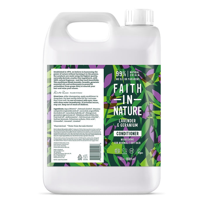 Faith In Nature - 5 Litre Refill Conditioner - Lavender & Geranium