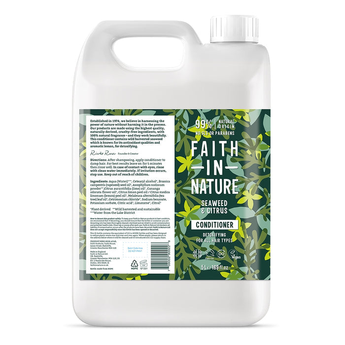 Faith In Nature - 5 Litre Refill Conditioner - Seaweed & Citrus