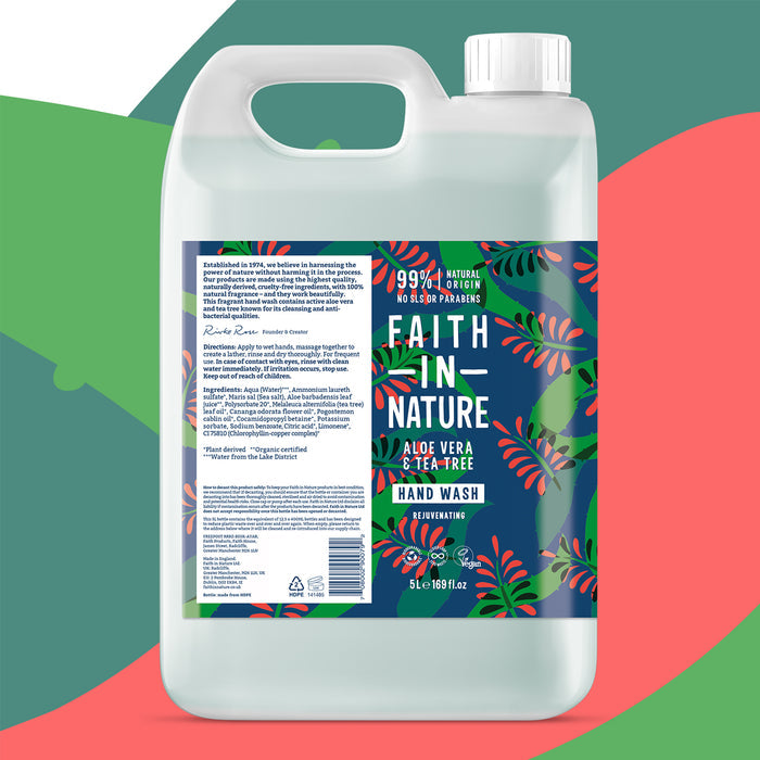 Faith In Nature - 5 Litre Refill Hand Wash - Aloe Vera & Tea Tree