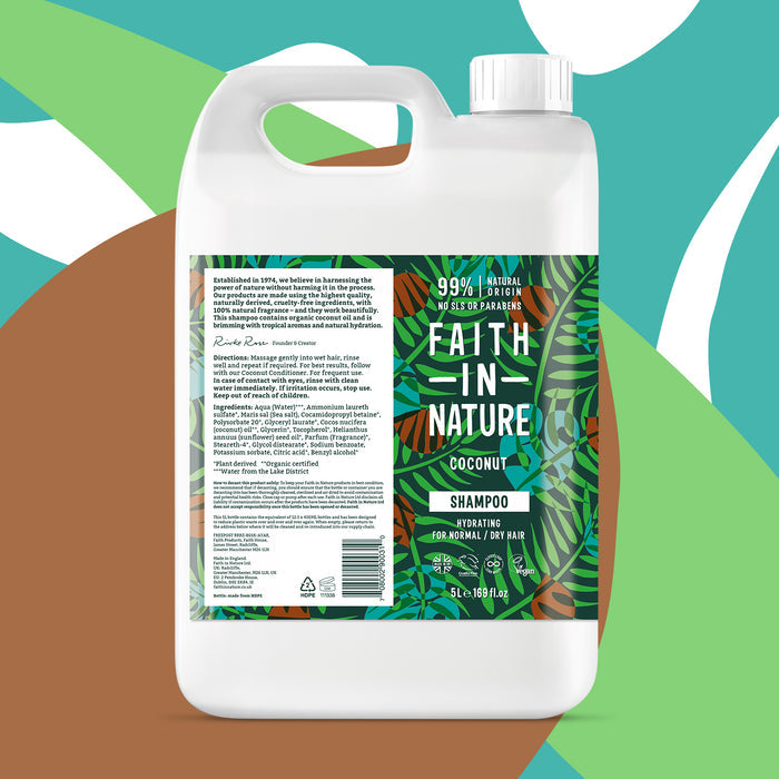 Faith In Nature - 5 Litre Refill Shampoo - Coconut