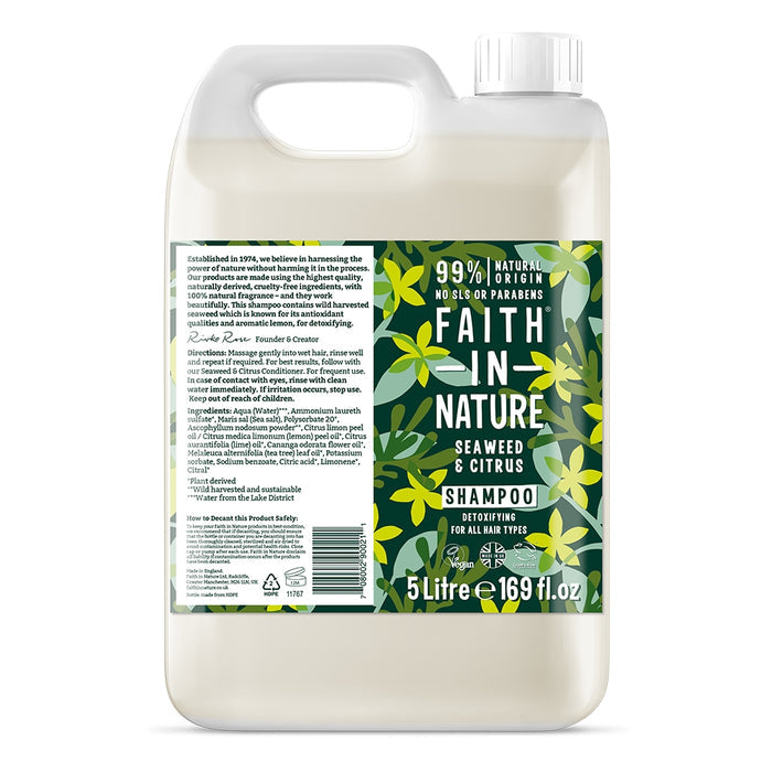 Faith In Nature - 5 Litre Refill Shampoo - Seaweed & Citrus