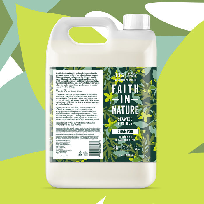 Faith In Nature - 5 Litre Refill Shampoo - Seaweed & Citrus
