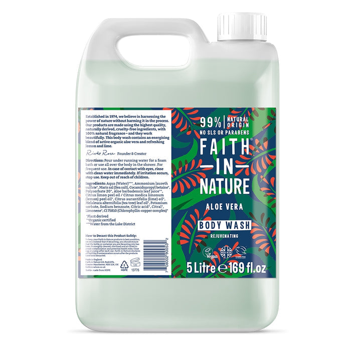 Faith In Nature - Body Wash - Aloe Vera 5 Litre Refill