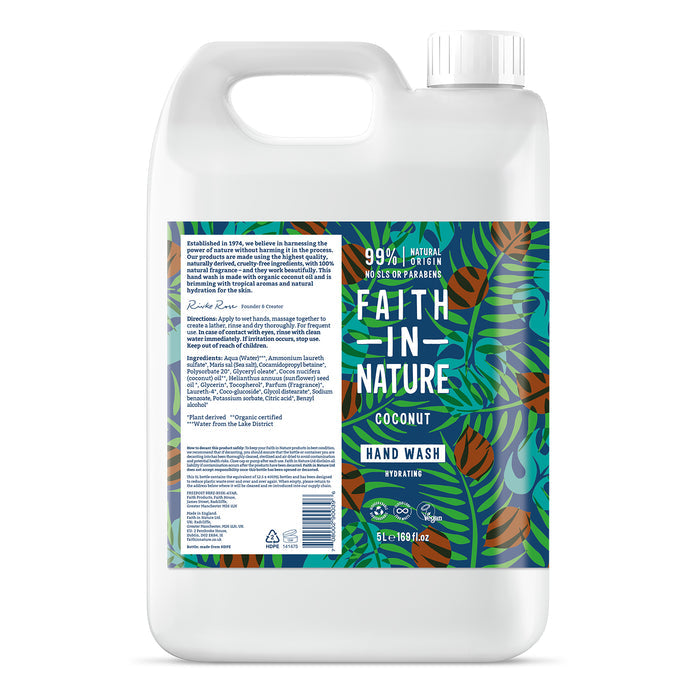 Faith in Nature - Hand Wash 5Ltr - Coconut