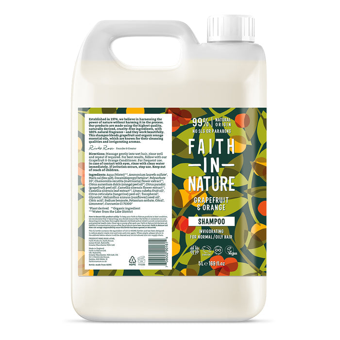 Faith in Nature - Shampoo 5Ltr - Grapefruit & Orange