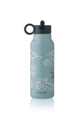 Falk Water Bottle 350 ml - Race Cars / Beach Blue