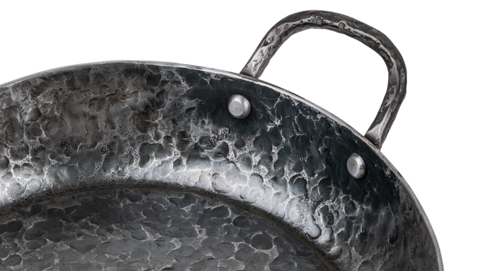 Forged Koekenpan Carbonstaal met 2 handvatten ø 24 cm - geschikt voor alle warmtebronnen - zonder anti-aanbaklaag