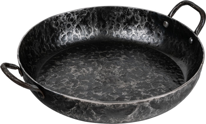 Forged Koekenpan Carbonstaal met 2 handvatten ø 28 cm - geschikt voor alle warmtebronnen - zonder anti-aanbaklaag