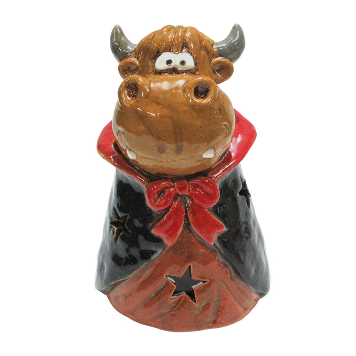 Gleneagles - Dark Matters Stoneware - Cloaked Cow - Tealight Holder
