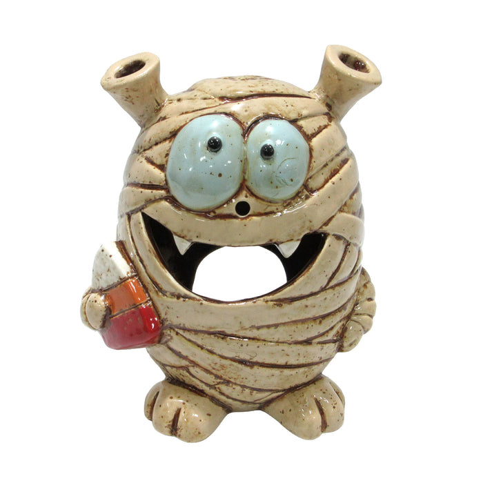 Gleneagles - Dark Matters Stoneware - Mummy Grin - Tealight Holder
