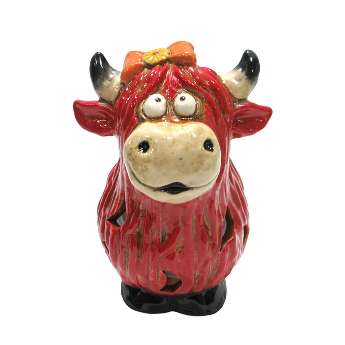 Gleneagles - Dark Matters Stoneware - Redmane Highland Cow - Tealight Holder