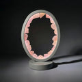 Gleneagles - (Grey Frame) Oval Earth LED Lamp - Rose Quartz
