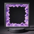 Gleneagles - (Grey Frame) Square Earth LED Lamp - Purple Fluorite