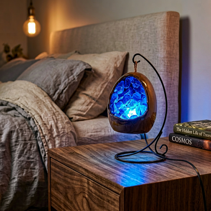Gleneagles - LED Dinosaur Egg Lamp - Blue Fluorite