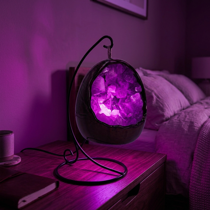 Gleneagles - LED Dinosaur Egg Lamp - Purple Fluorite