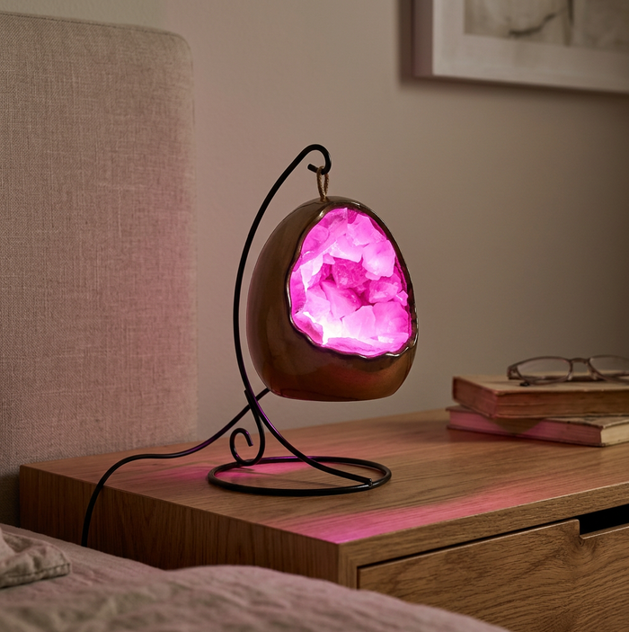 Gleneagles - LED Dinosaur Egg Lamp - Rose Quartz
