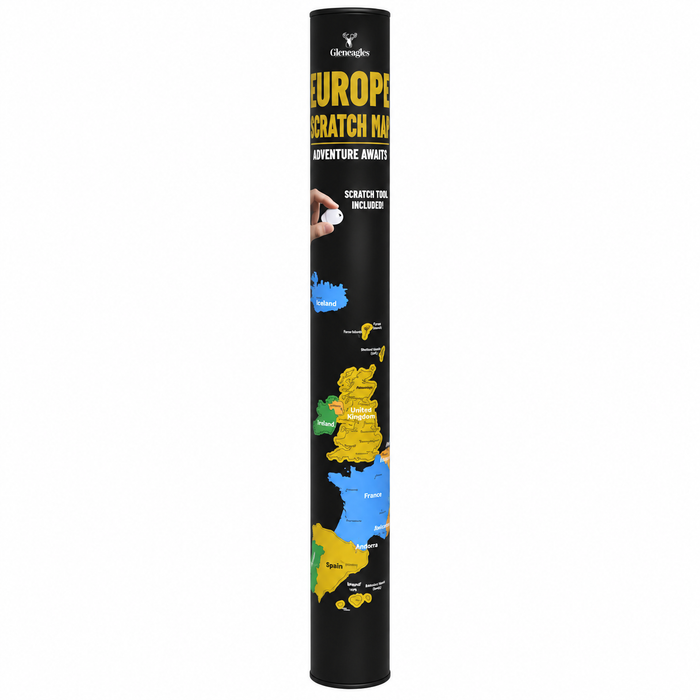 Gleneagles - Scratch Map Poster Europe Black