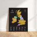 Gleneagles - Scratch Map Poster UK & Ireland Black
