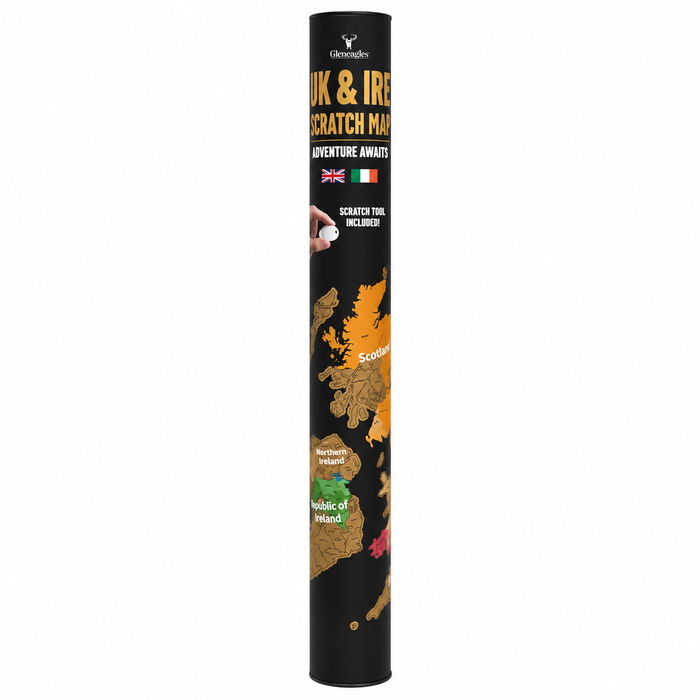 Gleneagles - Scratch Map Poster UK & Ireland Black