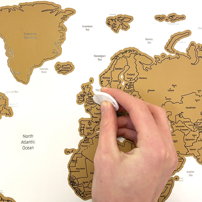 Gleneagles - Travel Scratch World Map - White