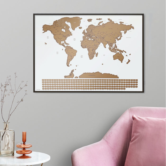 Gleneagles - Travel Scratch World Map - White