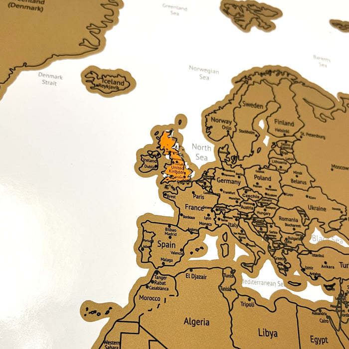 Gleneagles - Travel Scratch World Map - White