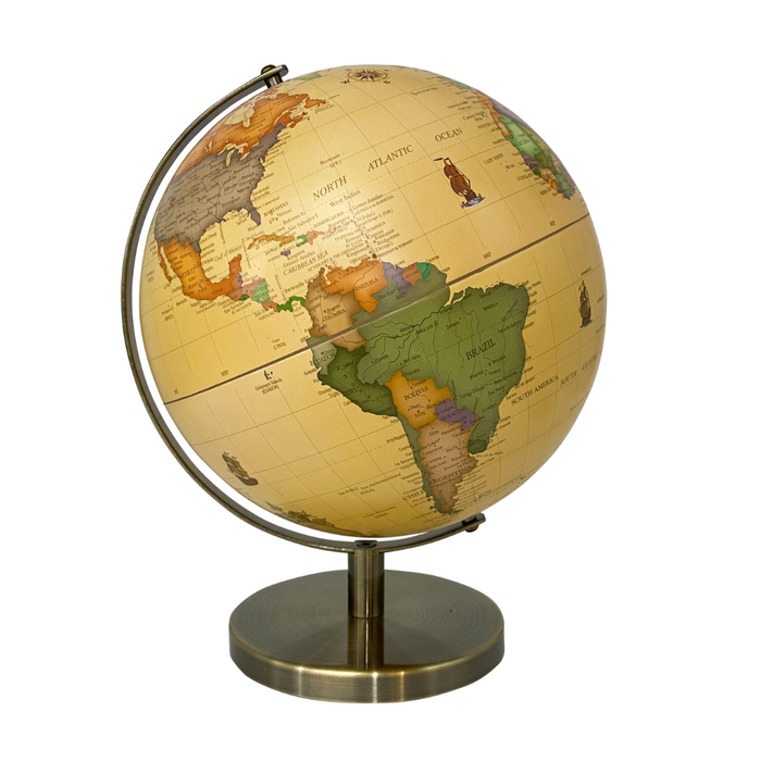 Gleneagles Travel Globe -  Antique Style 25cm