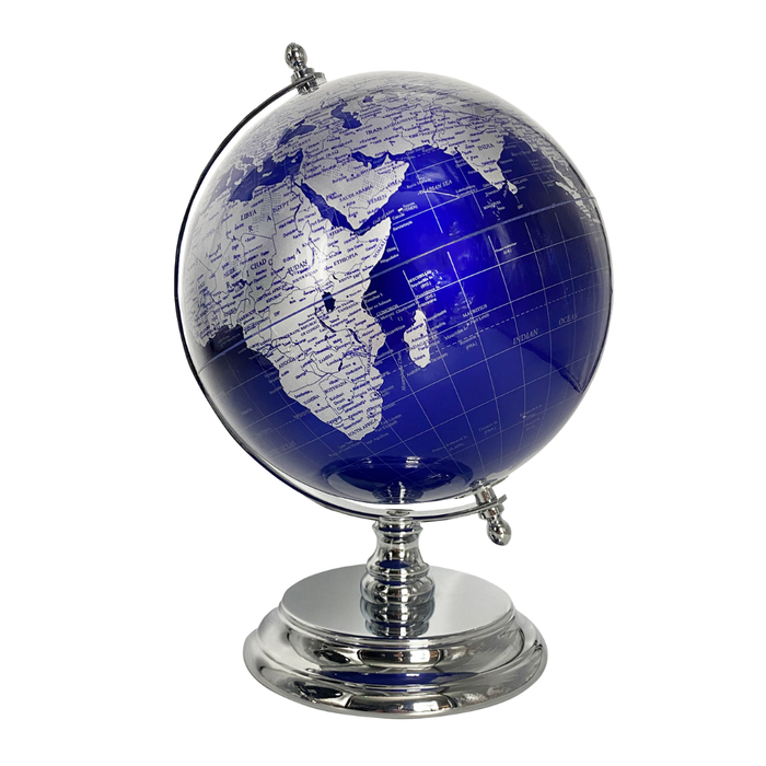 Gleneagles Travel Globe -  Silver & Blue 25cm