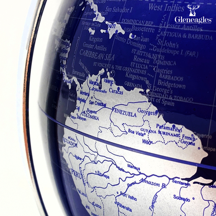 Gleneagles Travel Globe -  Silver & Blue 25cm
