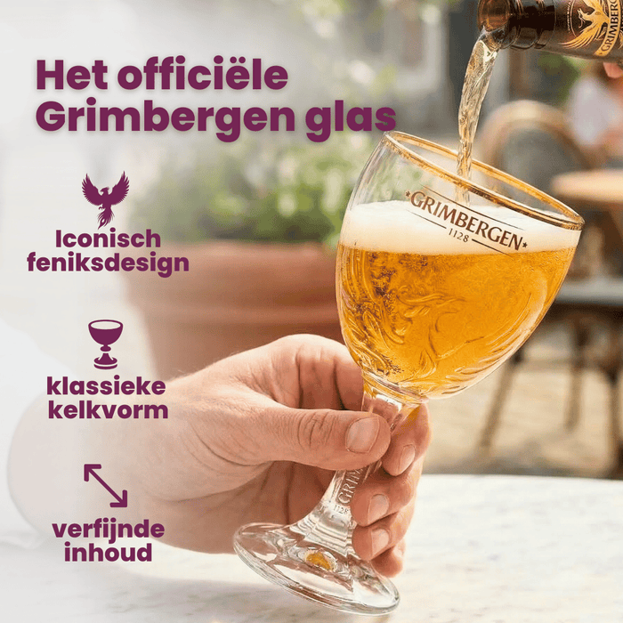 Grimbergen Bierglazen op Voet - 330 ml - 2 stuks
