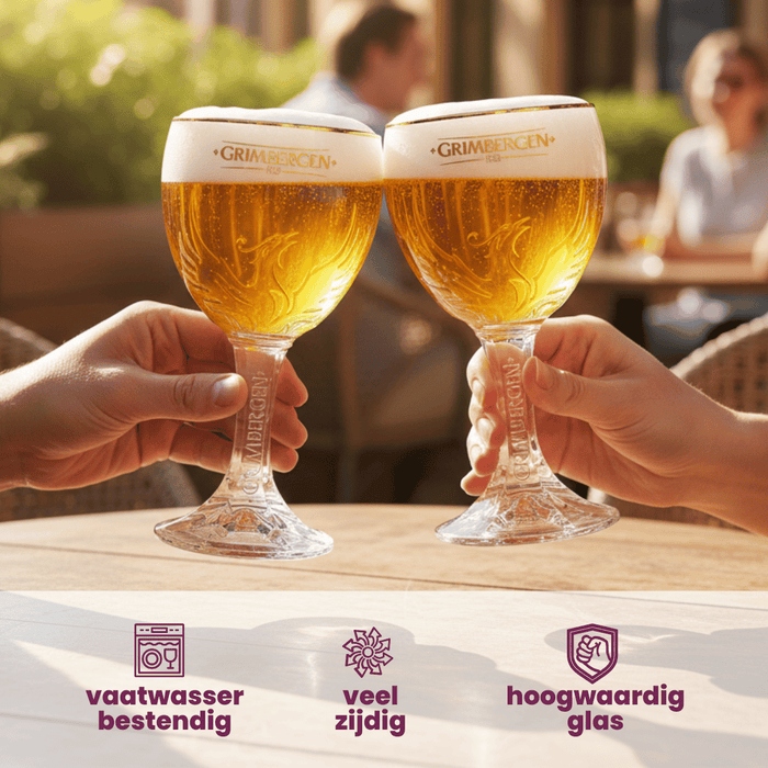 Grimbergen Bierglazen op Voet - 330 ml - 2 stuks
