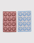 Hand Towel Set of 2 - Sky Blue and Blush Happy