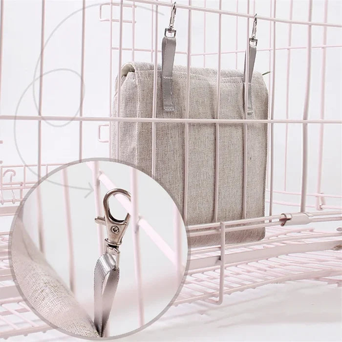 Hanging Pouch Feeder Hay Bag Holder Feeding Dispenser Container for Rabbit Guinea Pig Small Animals Pet