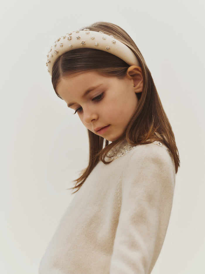 Headband Melyane embroidered with pearls