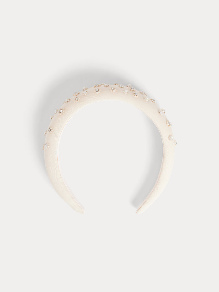 Headband Melyane embroidered with pearls