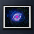 Framed print mockup — Helix Nebula In Blue