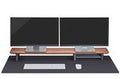 Home Office Bundle (Walnut Desk Shelf + Extra Large Desk Pad)