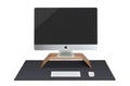 Home Office Bundle (Walnut Monitor Stand + Large Desk Pad)
