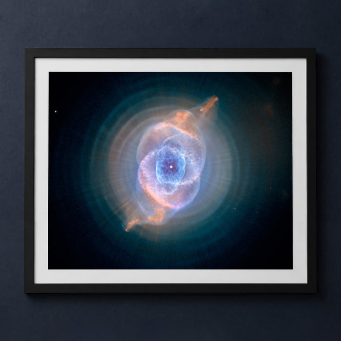 Framed print mockup — Hubble Cat's Eye Nebula