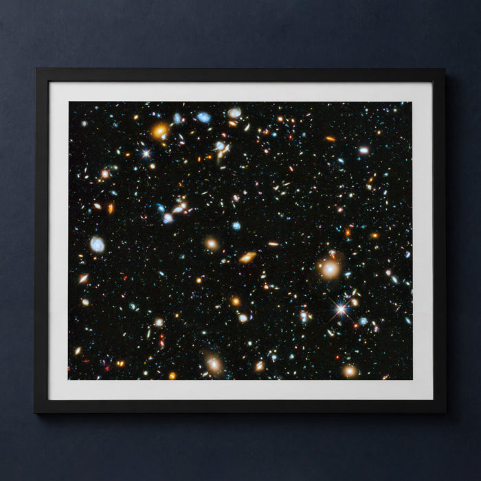 Framed print mockup — Hubble Deep Field