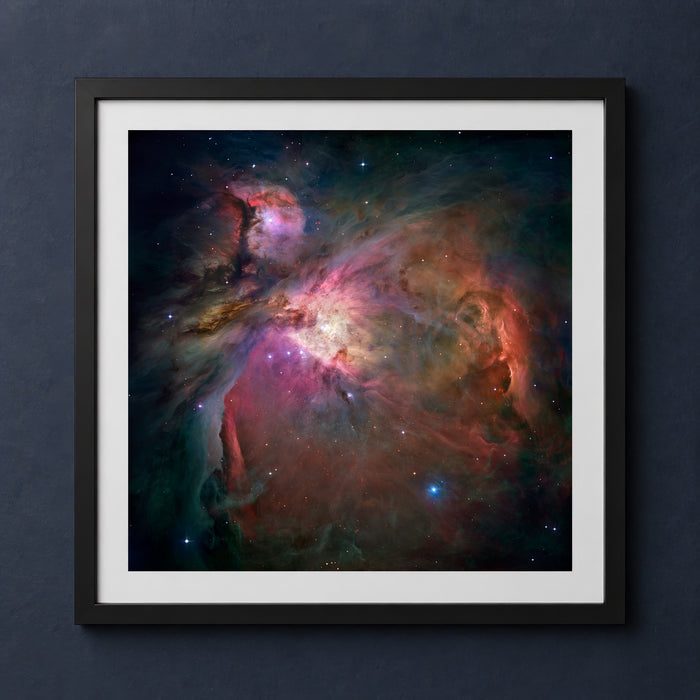 Framed print mockup — Hubble Orion Nebula