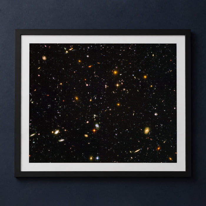Framed print mockup — Hubble Ultra Deepfield