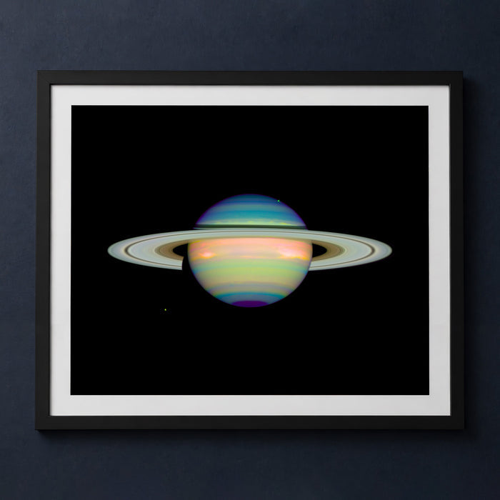 Framed print mockup — Infrared Saturn