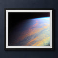 Framed print mockup — ISS Earth at Twilight