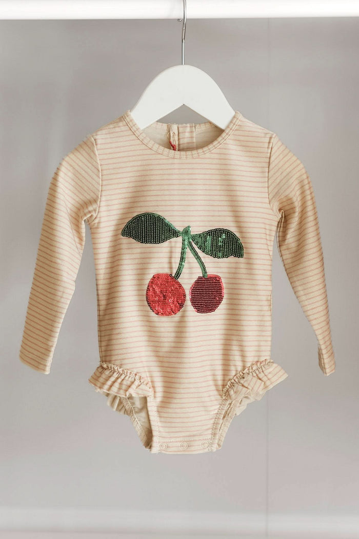 Jade LS Swimsuit - Rose Stripe