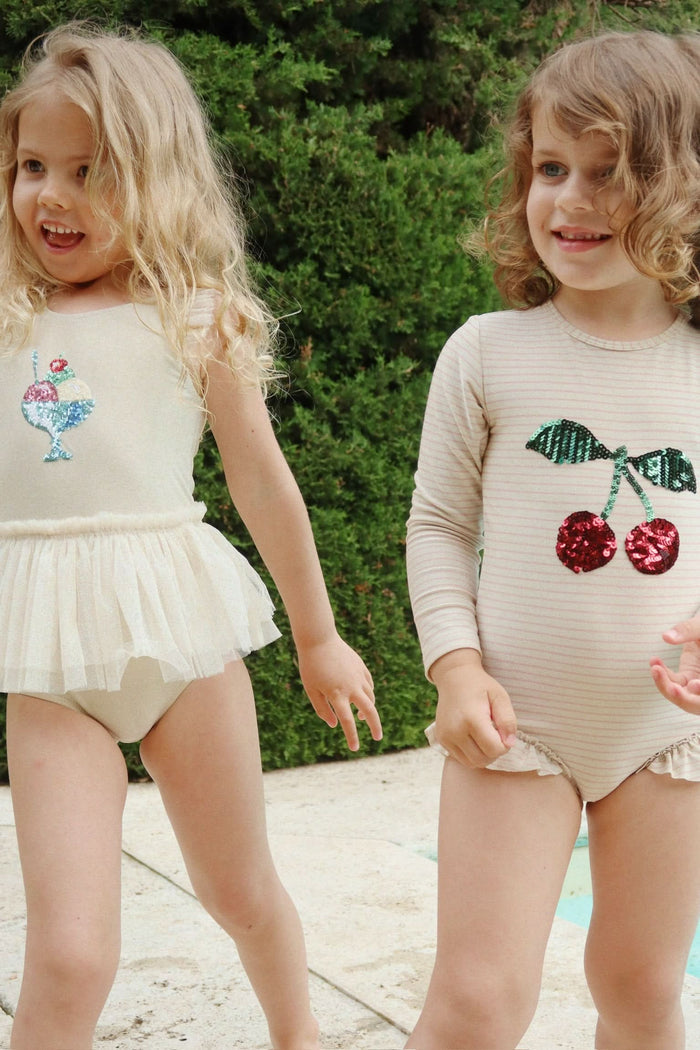 Jade LS Swimsuit - Rose Stripe