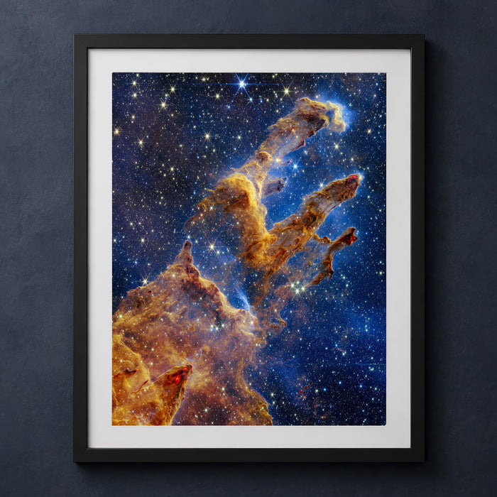 Framed print mockup — James Webb Pillars of Creation