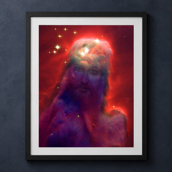 Framed print mockup — Jesus Nebula