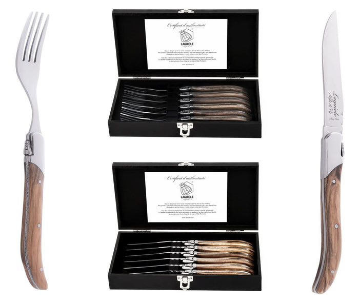 Laguiole Style de Vie Steakvorken Luxury Line Olijfhout - 6 stuks